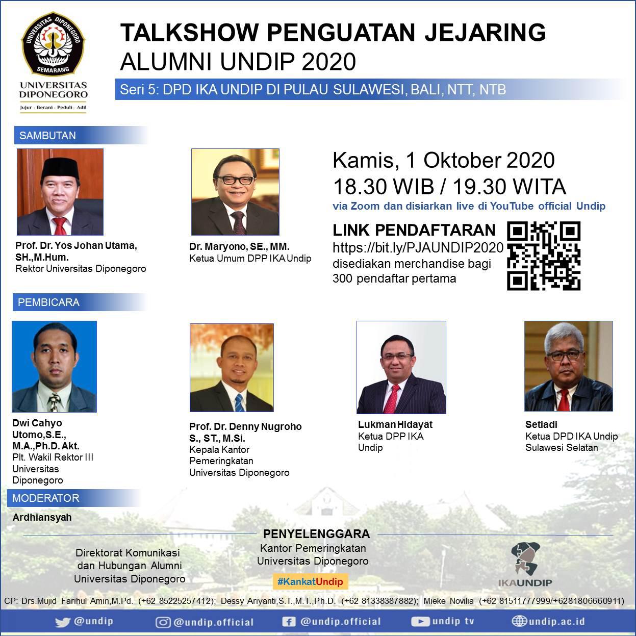 Talkshow Penguatan Jejaring Alumni UNDIP 2020 Seri 5